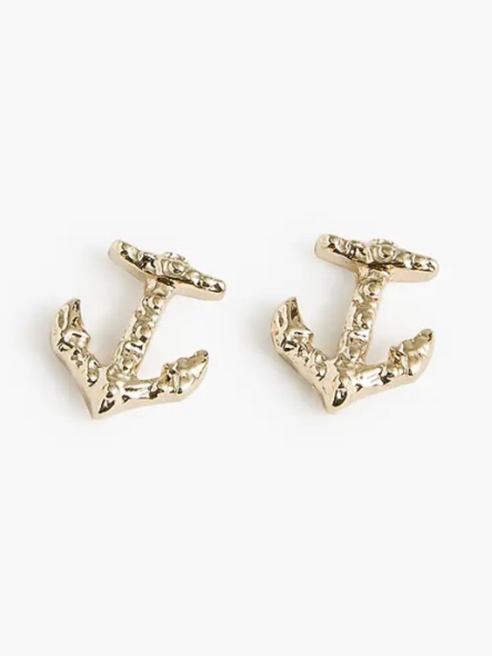 J. Crew Gold Anchor Stud Earrings